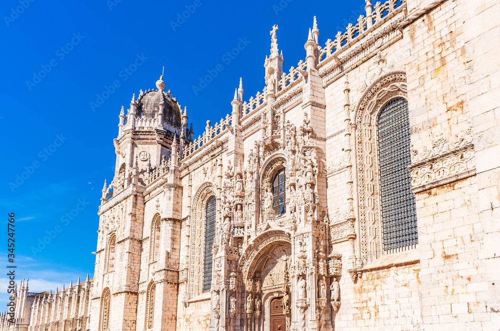 The Jeronimos Monastery of the Order of Saint Jerome in Lisbon in Portugal