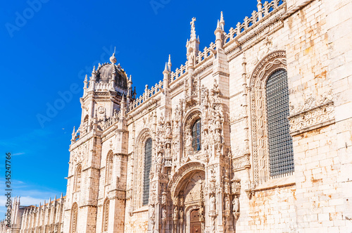 The Jeronimos Monastery of the Order of Saint Jerome in Lisbon in Portugal