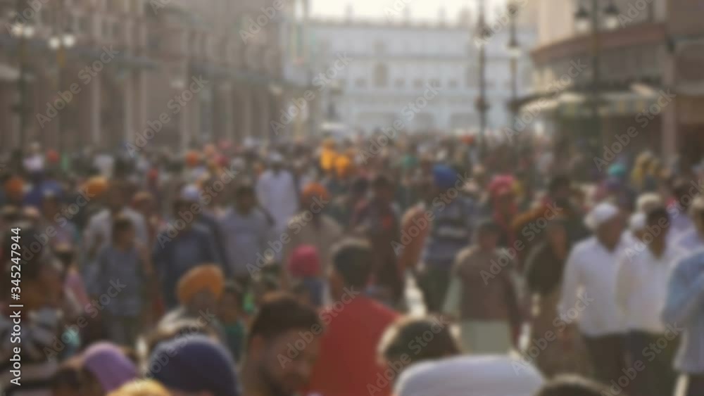 Anonymous Crowd of Indian People