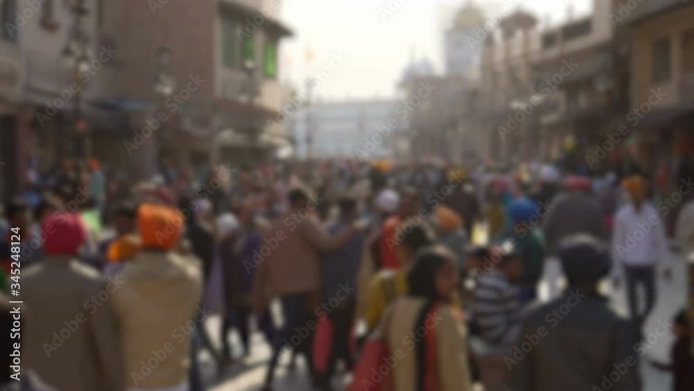 Anonymous Crowd of Middle Eastern People in Busy City Scene - Economy and Trade