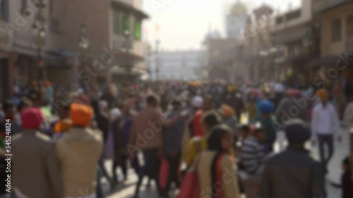 Anonymous Crowd of Middle Eastern People in Busy City Scene - Economy and Trade