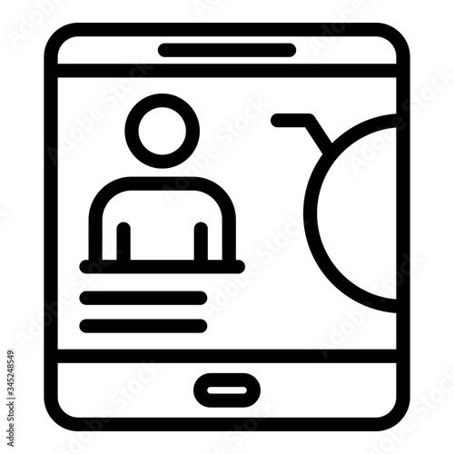 Medical testing app icon. Outline medical testing app vector icon for web design isolated on white background
