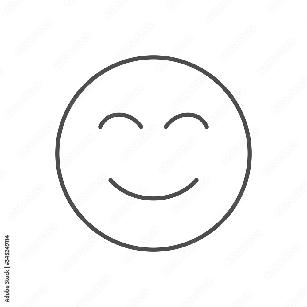 Don't panic related vector thin line icon. Smiling face. Isolated on white background. Editable stroke. Vector illustration. Don't panic related vector thin line icon. Smiling face. Isolated on white background. Editable stroke. Vector illustration.