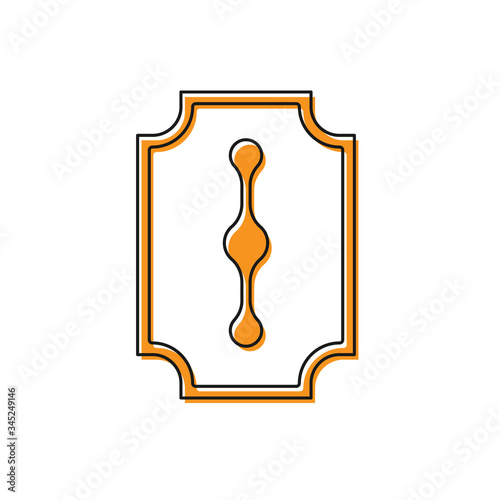Orange Blade razor icon isolated on white background.  Vector Illustration