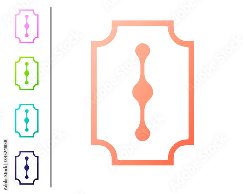 Coral Blade razor icon isolated on white background. Set color icons. Vector Illustration