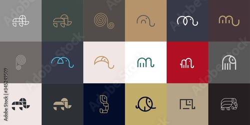 Set of Elephant Logo Design