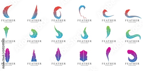Set of Feather logo design