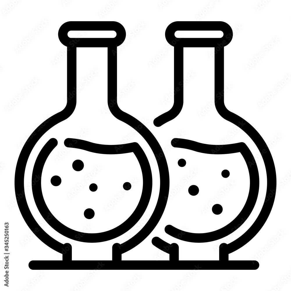 Flasks with liquid icon. Outline flasks with liquid vector icon for web design isolated on white background Flasks with liquid icon. Outline flasks with liquid vector icon for web design isolated on white background