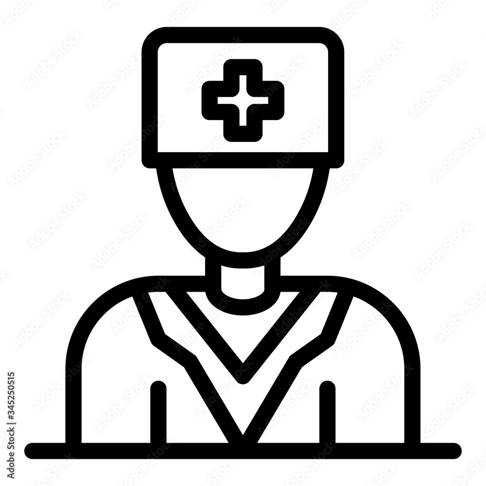 Medical staff icon. Outline medical staff vector icon for web design isolated on white background Medical staff icon. Outline medical staff vector icon for web design isolated on white background
