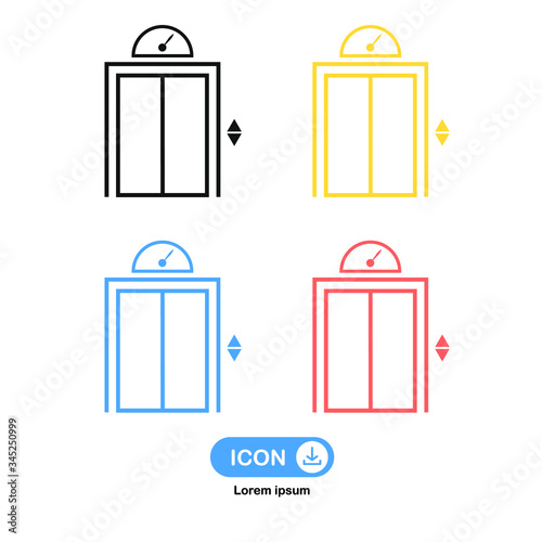 Elevator icon vector four color isolated on white background.