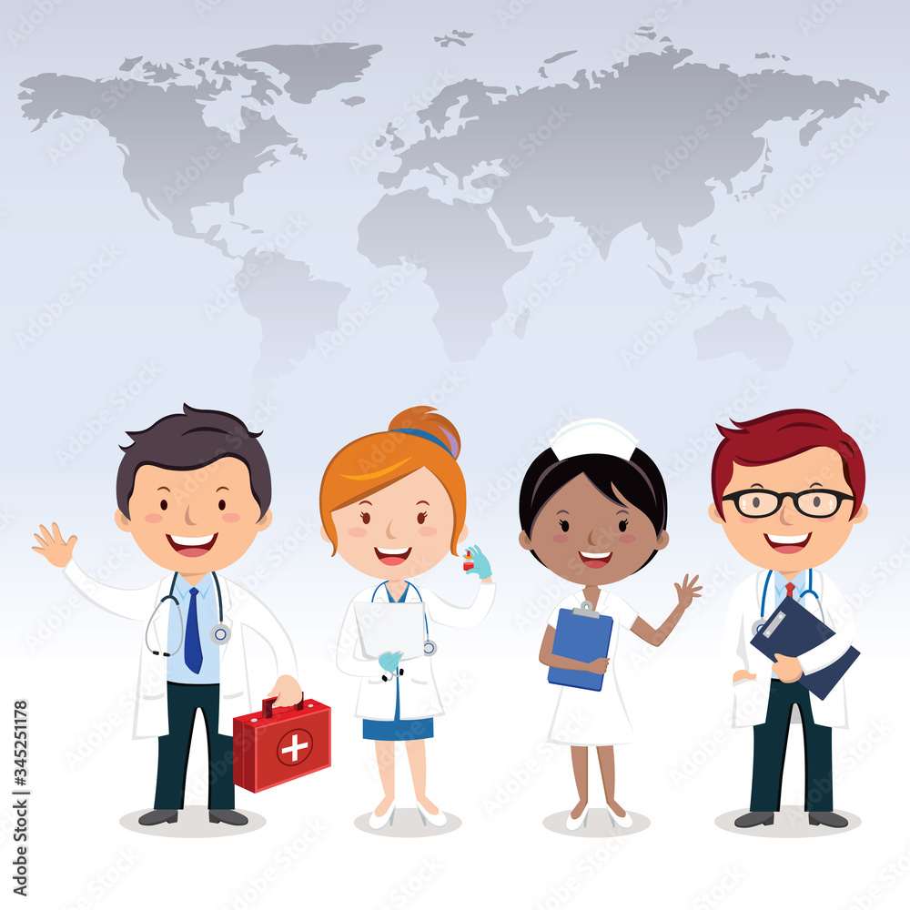 Vector illustration of medical team Vector illustration of medical team