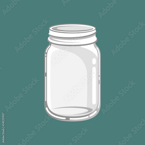 Glass mason jar vector art design illustration