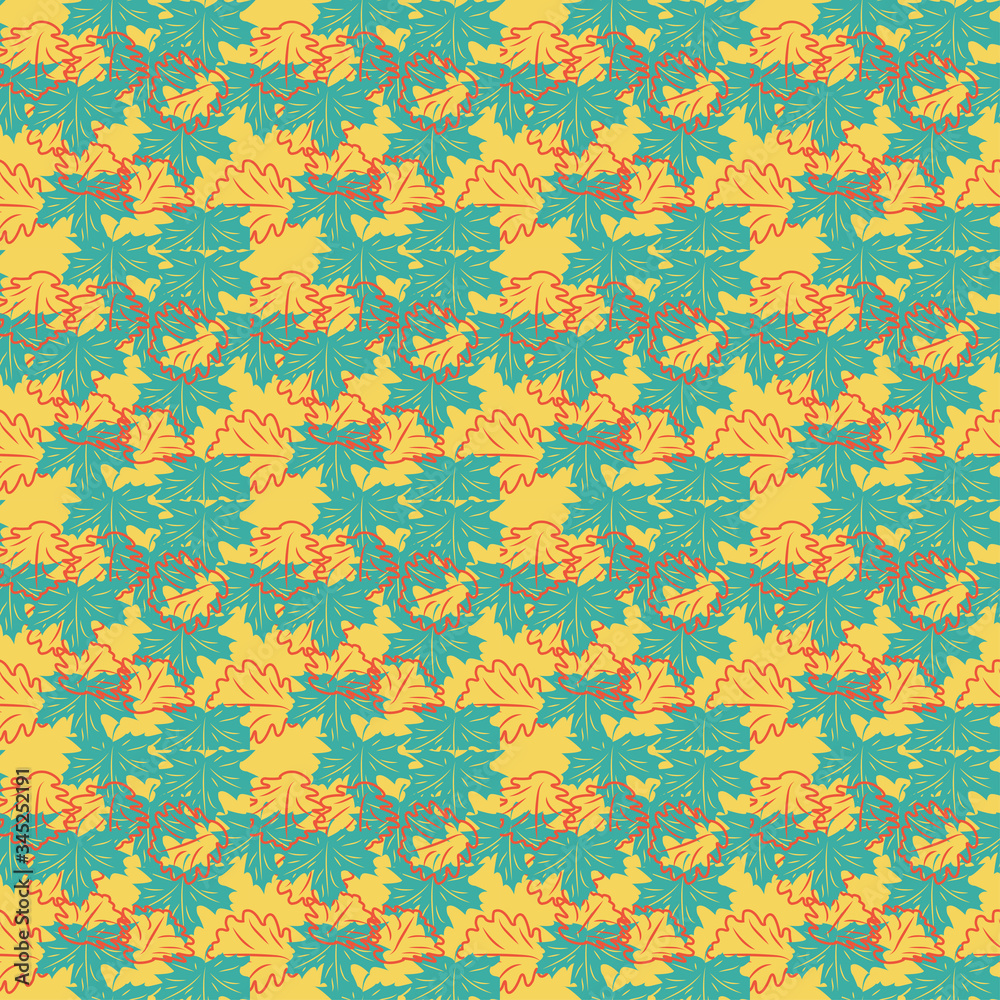 seamless pattern with leaves and flowers linocut style seamless pattern with leaves and flowers linocut style