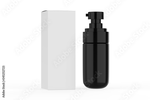 realistic cosmetic bottle with dispenser. Beauty skin care product container. 3d illustration