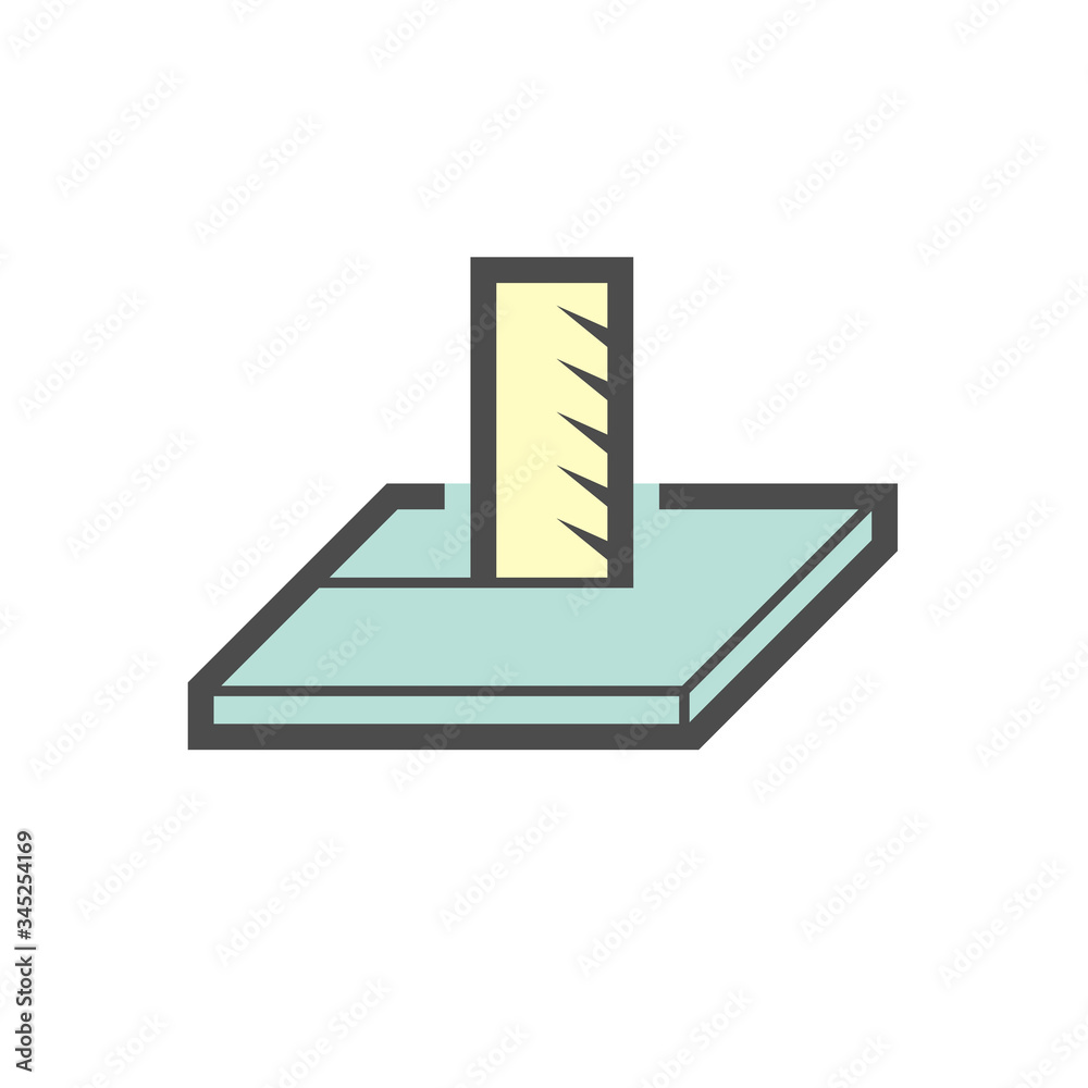Wood floor production industry and testing vector icon design. Wood floor production industry and testing vector icon design.