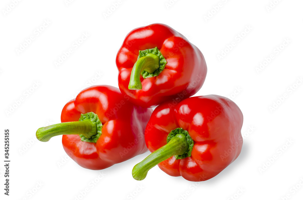 Paprika. Red bell pepper. Isolated on a white background.