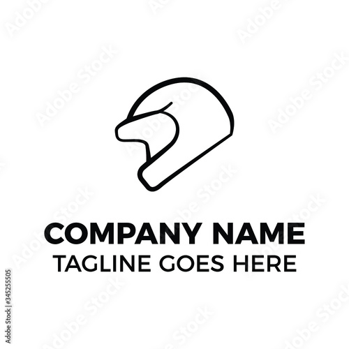 simple logo design line helmet