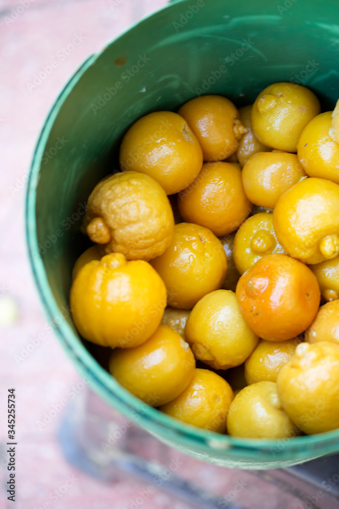 Preserved lemons, food market, Essaouira, Morocco Preserved lemons, food market, Essaouira, Morocco
