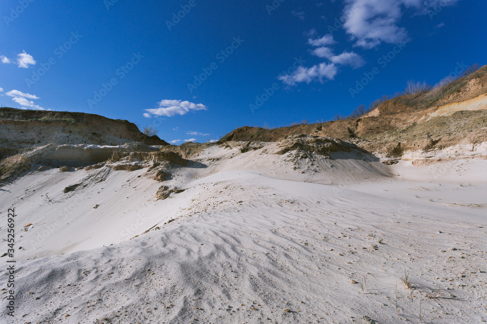 sand quarry with white sand