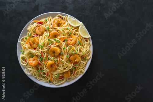 Prawn Schezwan Noodles with vegetables