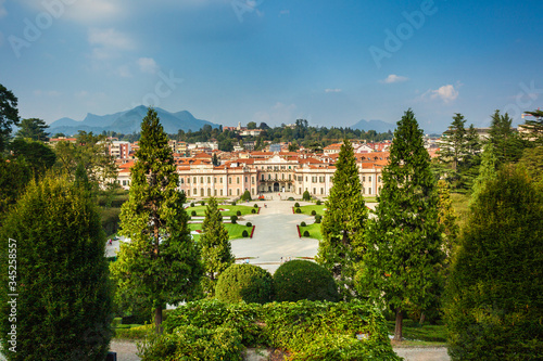 The Palazzo Estense in Varese, italy. Panoramic view form a hill photo