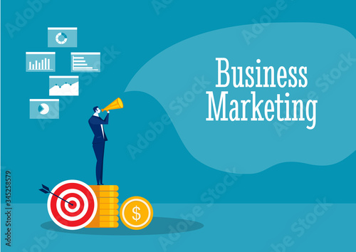 businessman promote with Referral marketing concept vector
