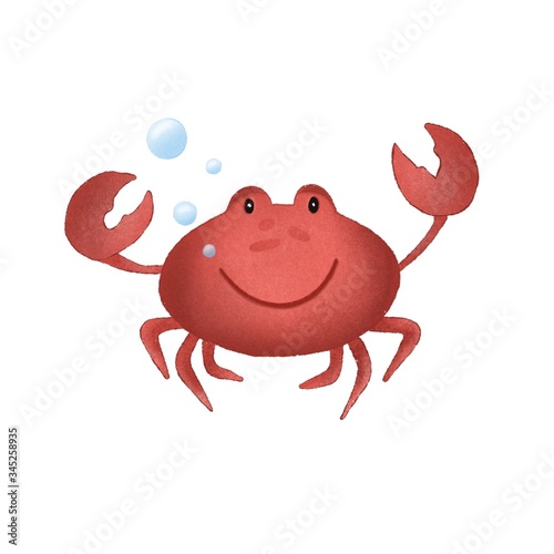 Illustration for children. Cute crab.
