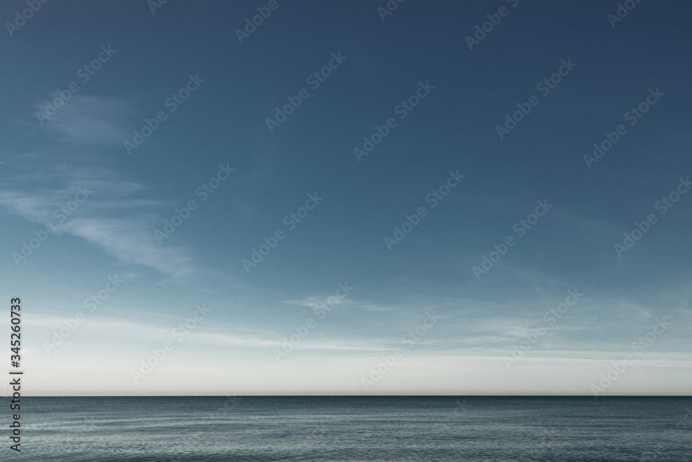 blue seascape at dawn