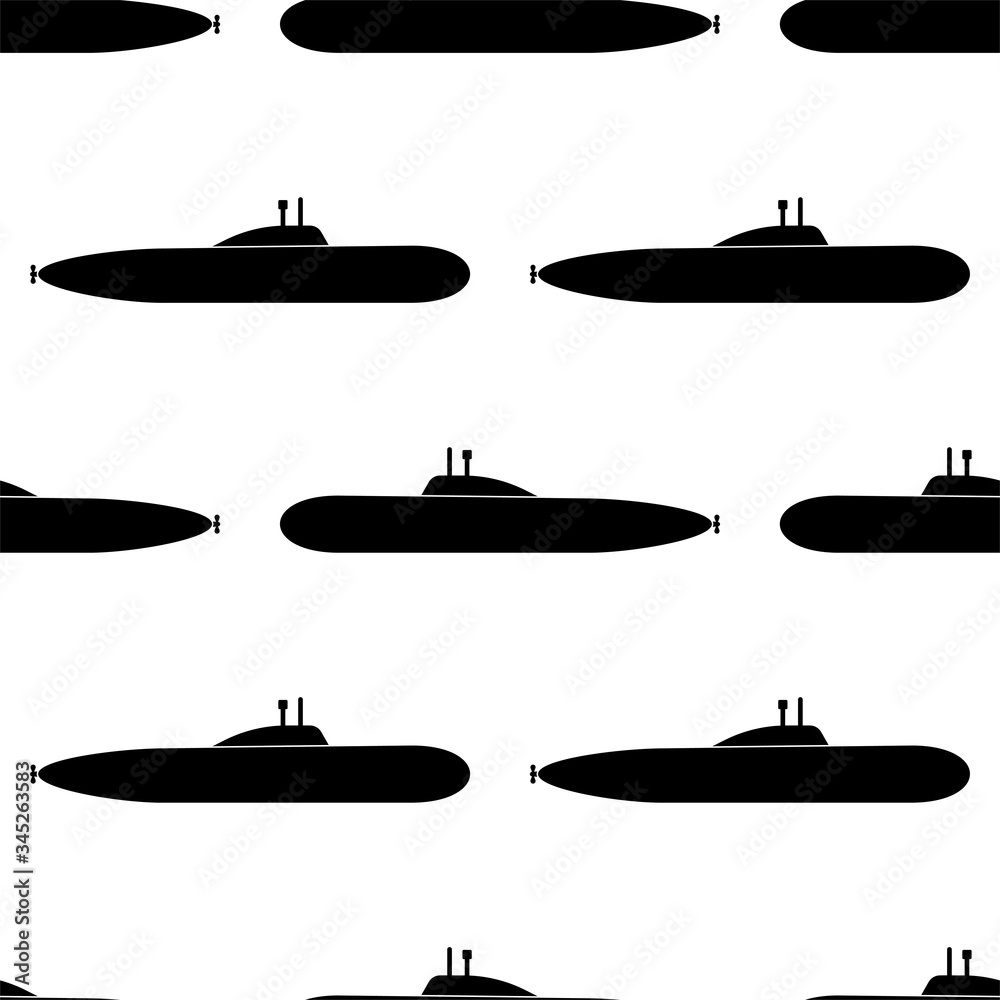 Submarine Icon Seamless Pattern, Watercraft That Can Wrok, Travel Both Above And Below The Surface Of The Water Submarine Icon Seamless Pattern, Watercraft That Can Wrok, Travel Both Above And Below The Surface Of The Water