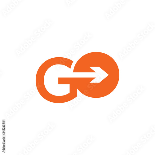 Go text logo design vector