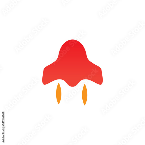 Simple rocket icon logo design template