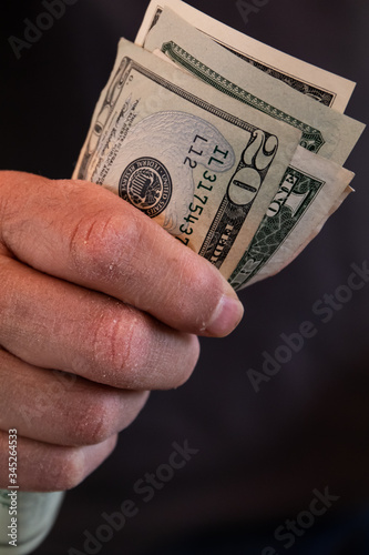 fist full of US dollar bills