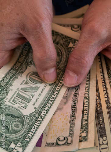 Spread of american dollar bills