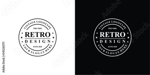 Vintage logotype stamp emblem logo design