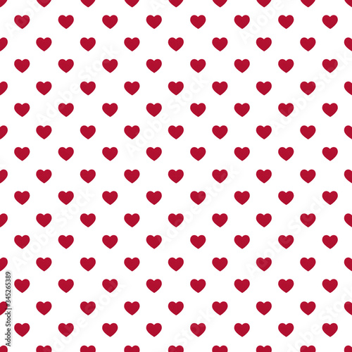 Seamless pattern of red hearts. Love concept. Design for packaging and backgrounds.