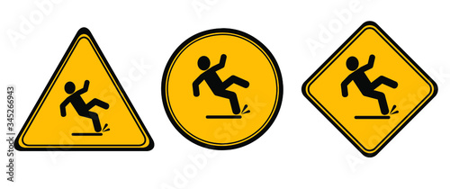 wet floor sign on white background
