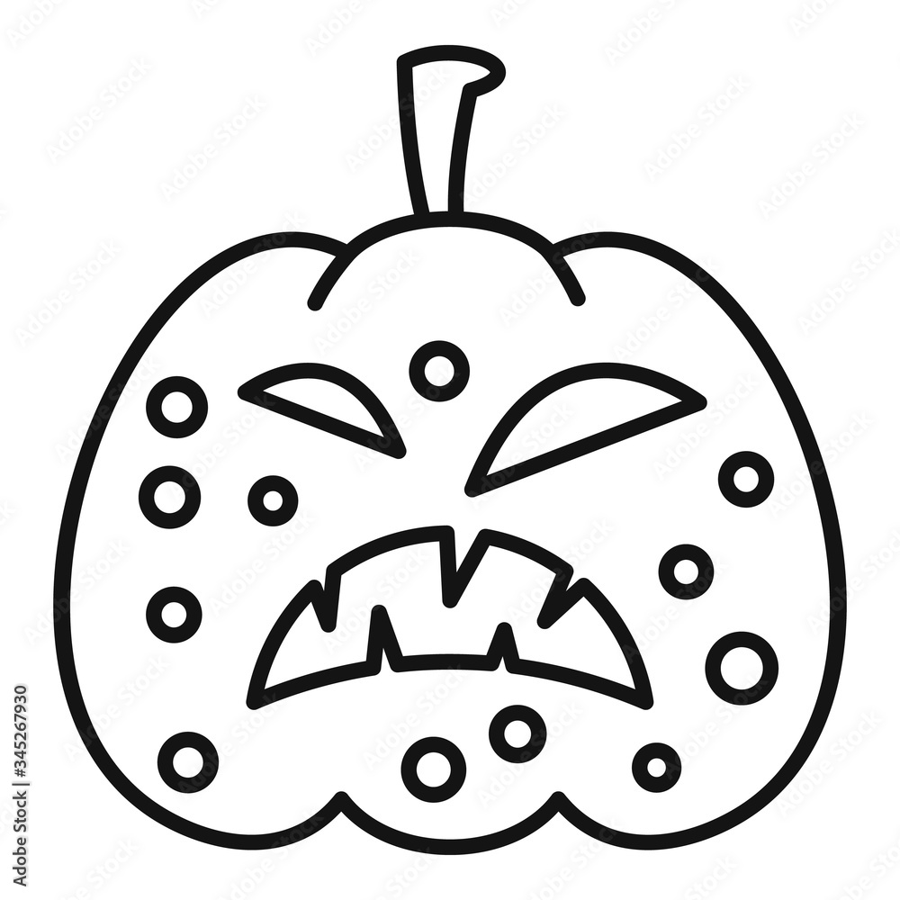 Obraz premium Carving pumpkin icon. Outline carving pumpkin vector icon for web design isolated on white background
