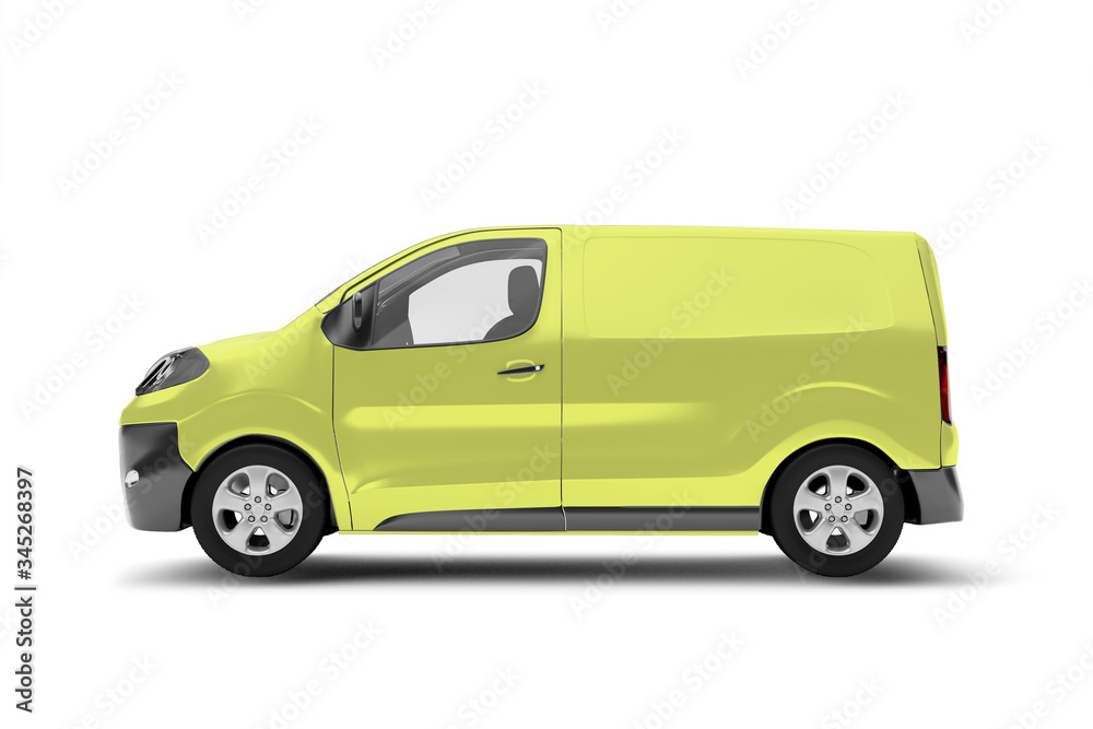Mock up of a van on a white background - 3d rendering