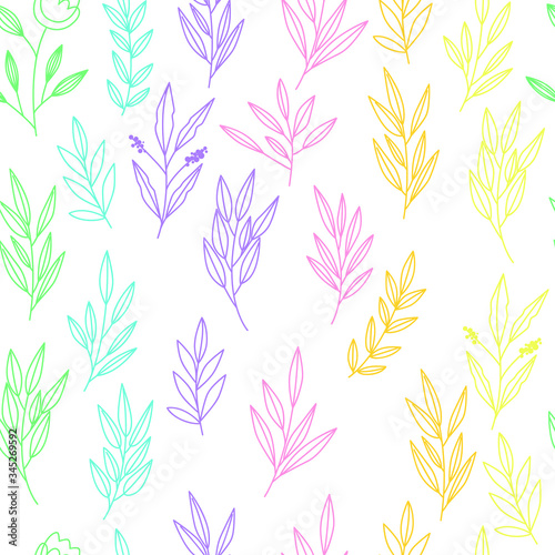 Texture with flowers and plants. Floral ornament. Original flowers pattern.