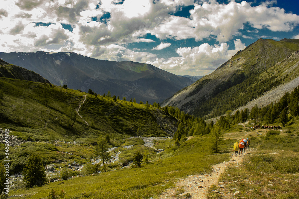 Hiking in the Altai mountains in Russia