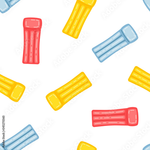 seamless pattern inflatable mattress isolated on white, vector illustration