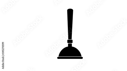 Red Toilet Plunger. Isolated illustration