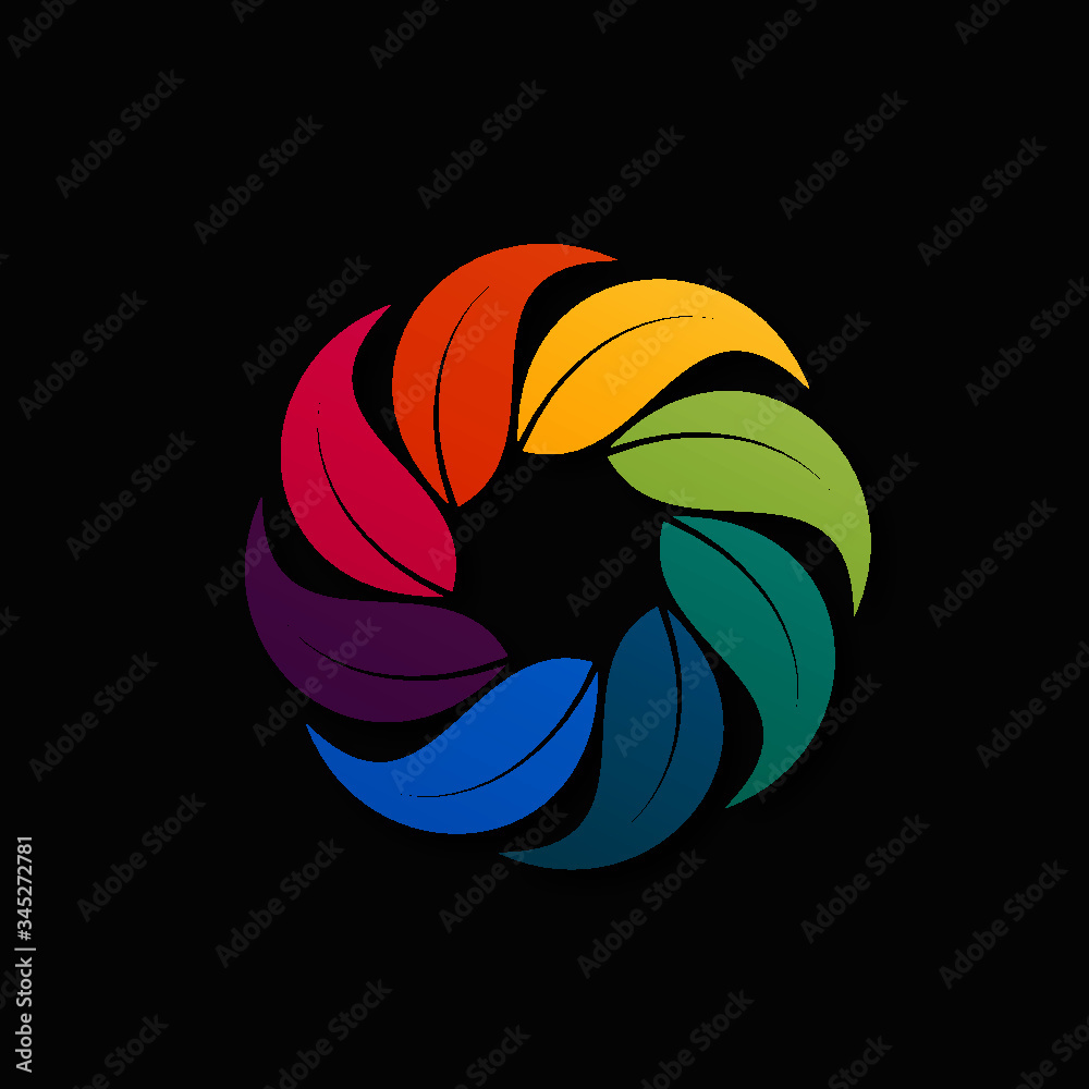 logo business feuilles colorées- environnement, écologie concept logo business feuilles colorées- environnement, écologie concept