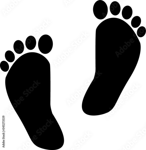Human feet silhouette vector icon