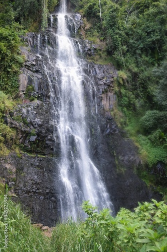 Scenic  waterfall in the forest in rural Kenya  Aberdare Ranges  Kenya
