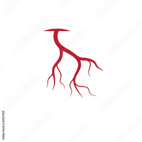 human veins, red blood vessels design and arteries Vector illustration isolated