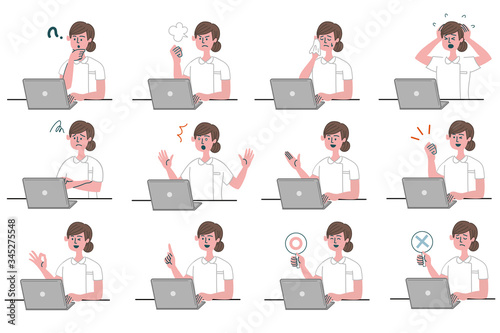 医師　医者　看護師　医療従事者　女性　パソコン　セット