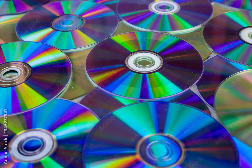 Pile of compact discs. Retro technology Pile of compact discs. Retro technology