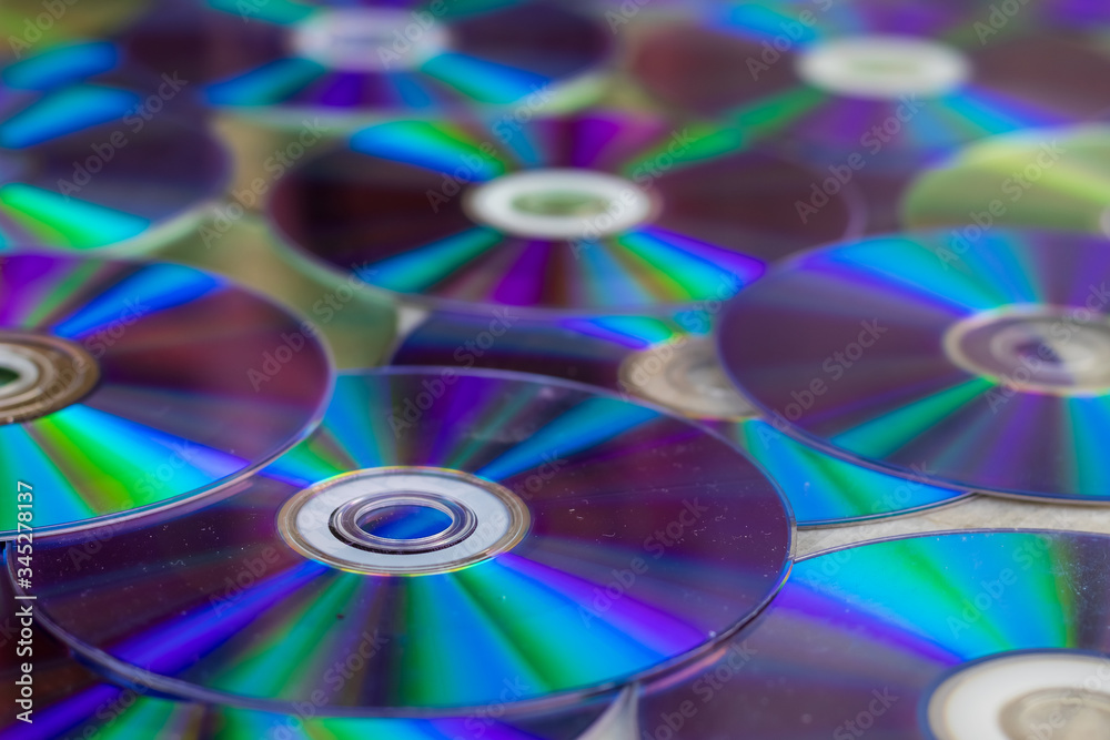 Pile of compact discs. Retro technology Pile of compact discs. Retro technology