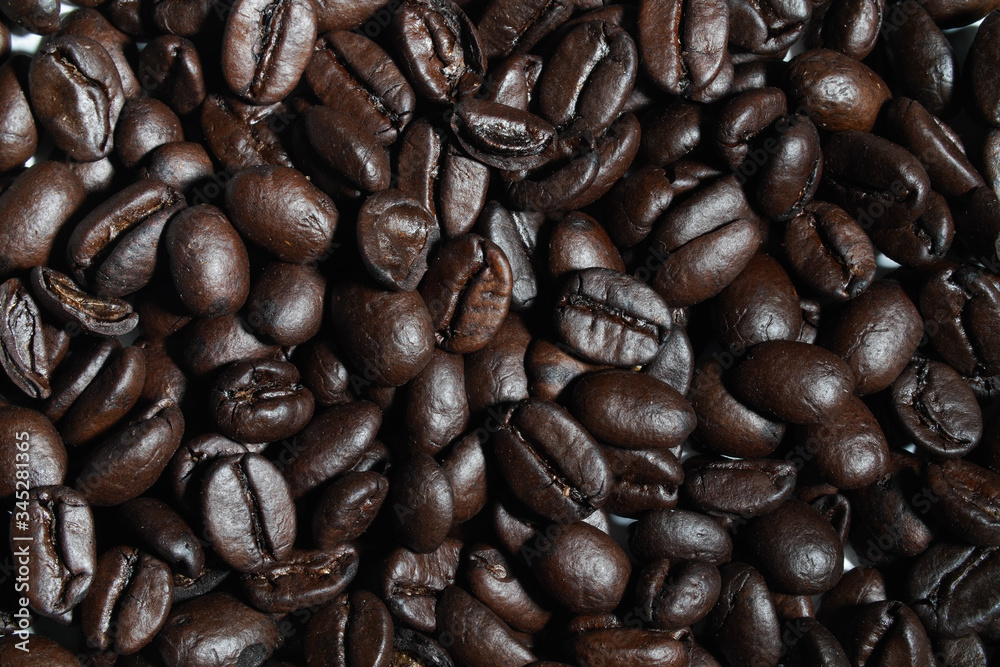 Fototapeta premium Arabic Dark Coffee Bean Roasted Health Drink Isolated 